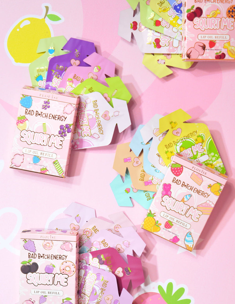 Squirt Me Recharge d'huile pour les lèvres en sachets de 2 ml