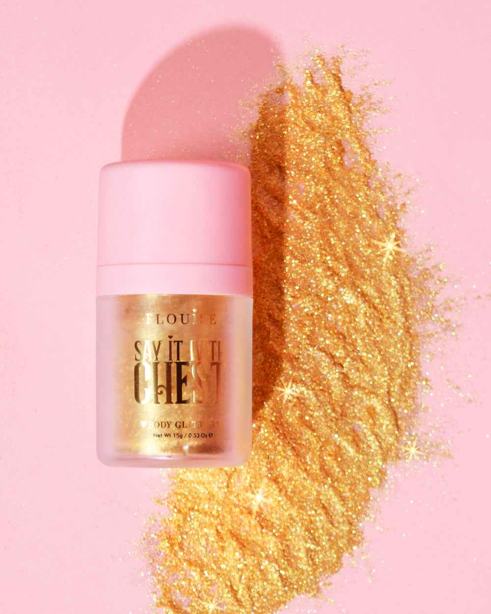Dites-le avec des paillettes pour le corps ample sur la poitrine