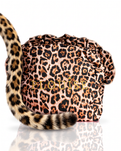 Cheetah Spotted Seduction Grande trousse de maquillage à volants et imprimé léopard
