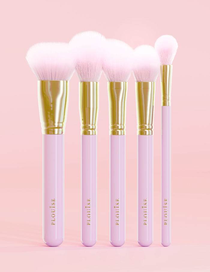Ensemble de 5 pinceaux pour le visage violet Precision Puffs