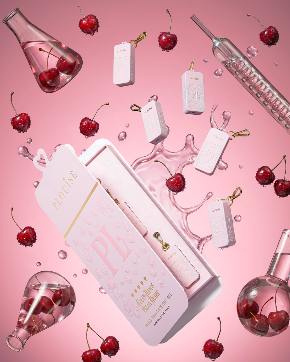 Coffret cadeau trio cristal pour les lèvres et spray nettoyant pour les mains