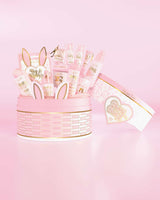 Panier de Pâques rose P.Louise avec motif oreilles de lapin