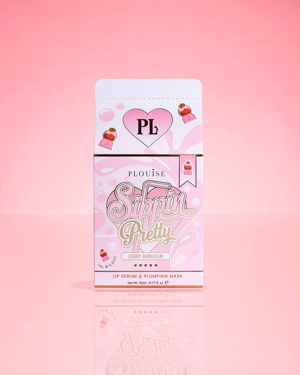 Duo de sérum et de traitement pour les lèvres Pretty Peptide P.Louise Sippin Emballage Cherry Bubblegum