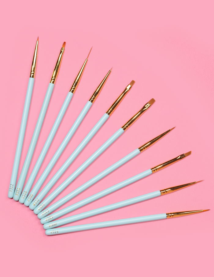 Detail In The Deal - Ensemble de 10 pinceaux pour les yeux bleus